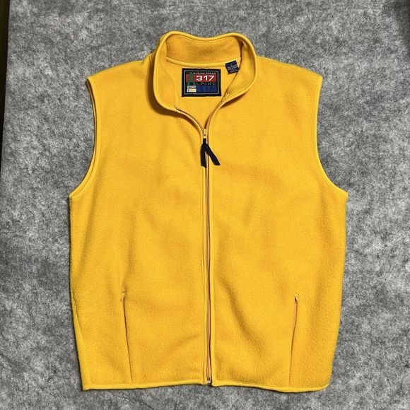 VINTAGE Gap Alpine 317 Racing Series Vest Men's L Yellow Fleece Mountain - Picture 5 of 13